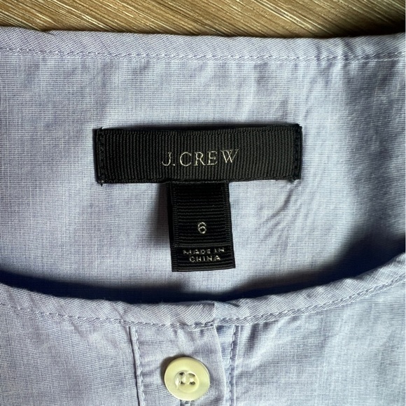 J.Crew Blue Eyelet Ruffle Sleeve Top Size 6 cotton - Picture 3 of 7